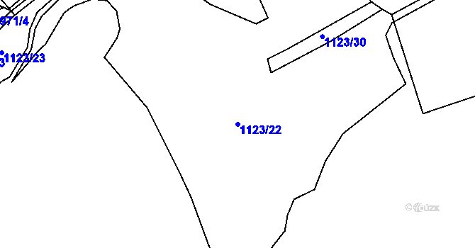 Parcela st. 1123/22 v KÚ Toužim, Katastrální mapa