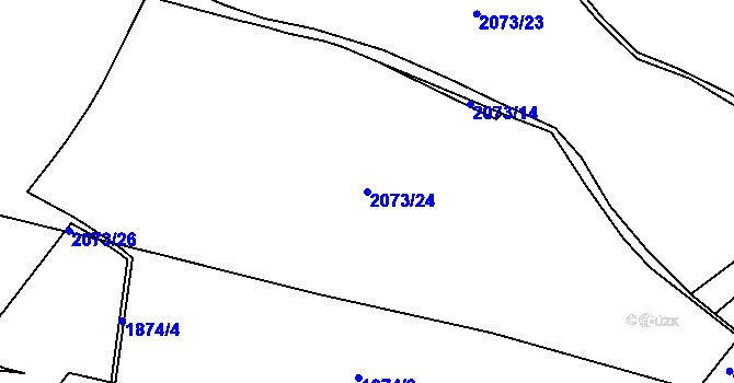Parcela st. 2073/24 v KÚ Toužim, Katastrální mapa