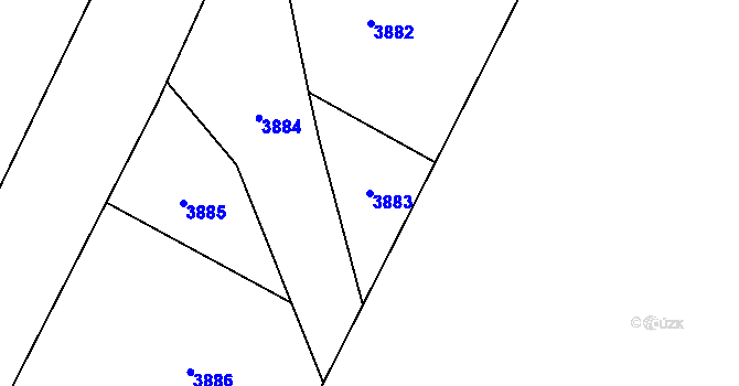 Parcela st. 3883 v KÚ Tovačov, Katastrální mapa