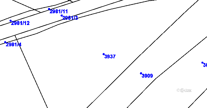 Parcela st. 3937 v KÚ Tovačov, Katastrální mapa