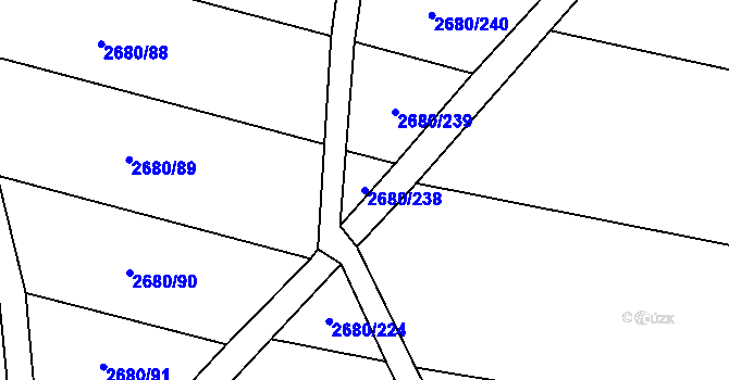 Parcela st. 2680/238 v KÚ Tovačov, Katastrální mapa