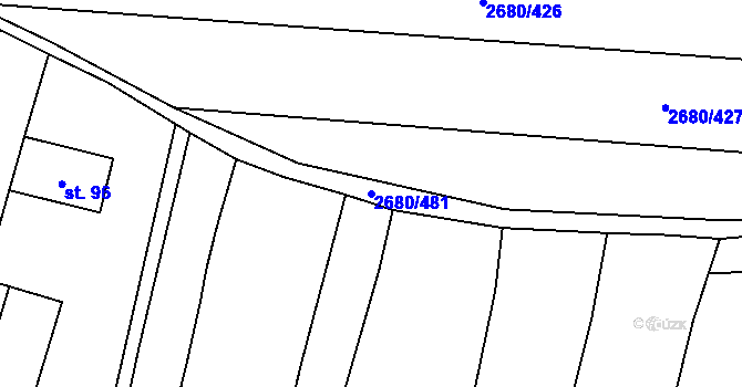 Parcela st. 2680/481 v KÚ Tovačov, Katastrální mapa