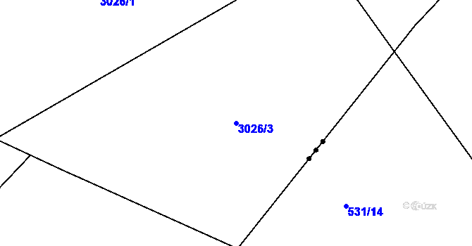 Parcela st. 3026/3 v KÚ Tovačov, Katastrální mapa