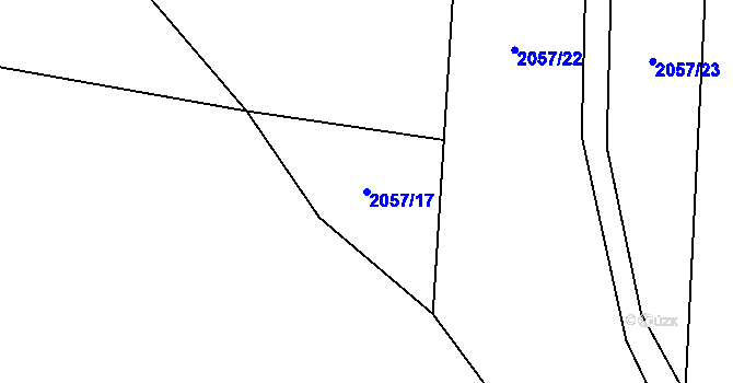 Parcela st. 2057/17 v KÚ Tovačov, Katastrální mapa