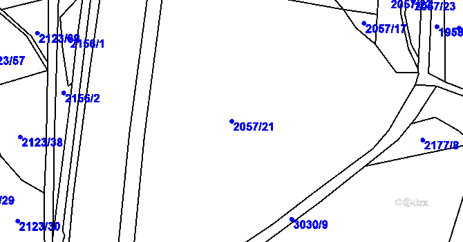 Parcela st. 2057/21 v KÚ Tovačov, Katastrální mapa