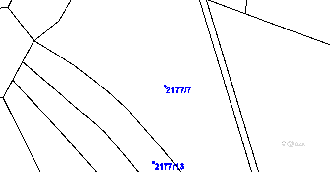 Parcela st. 2177/7 v KÚ Tovačov, Katastrální mapa