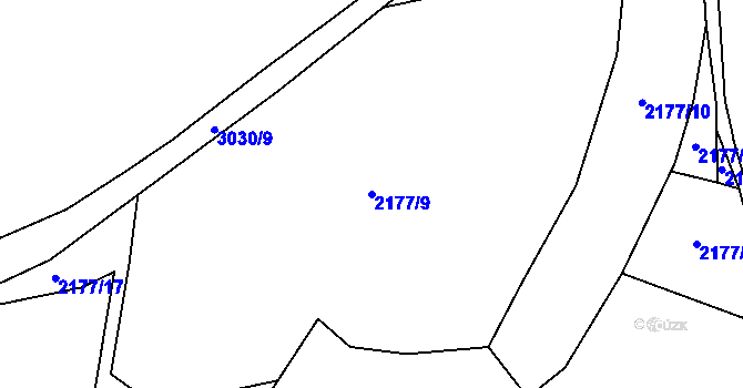 Parcela st. 2177/9 v KÚ Tovačov, Katastrální mapa