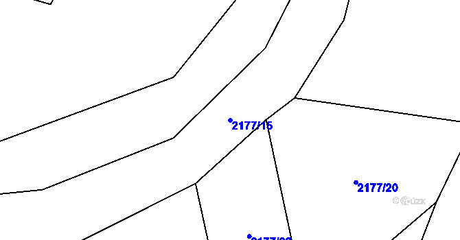 Parcela st. 2177/15 v KÚ Tovačov, Katastrální mapa