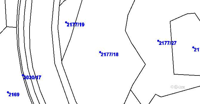 Parcela st. 2177/18 v KÚ Tovačov, Katastrální mapa