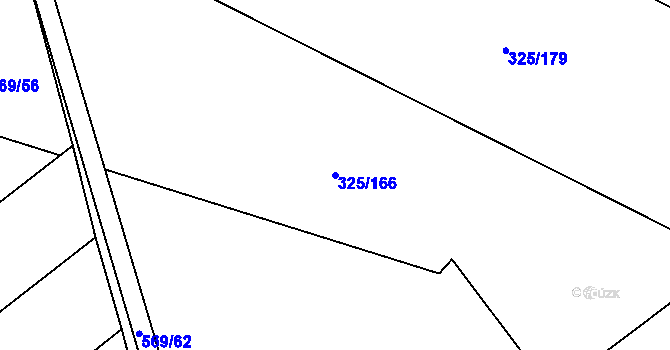 Parcela st. 325/166 v KÚ Tovačov, Katastrální mapa