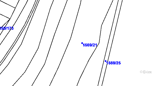 Parcela st. 1569/21 v KÚ Tovačov, Katastrální mapa