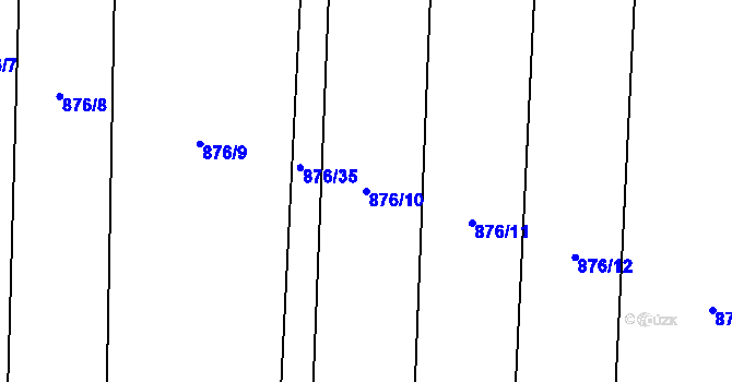 Parcela st. 876/10 v KÚ Tovačov, Katastrální mapa
