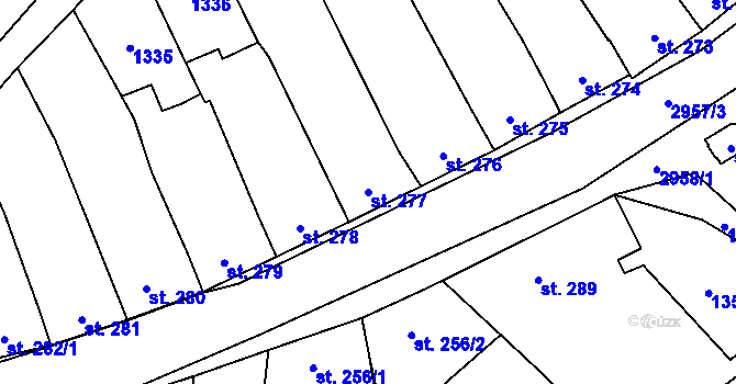 Parcela st. 277 v KÚ Tovačov, Katastrální mapa