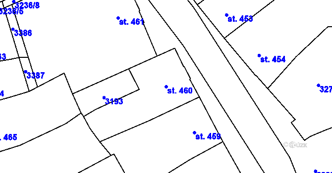 Parcela st. 460 v KÚ Tovačov, Katastrální mapa