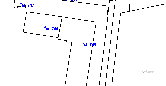 Parcela st. 749 v KÚ Tovačov, Katastrální mapa