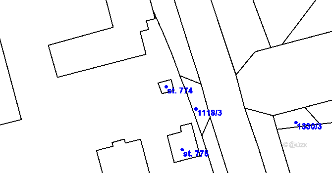 Parcela st. 774 v KÚ Tovačov, Katastrální mapa