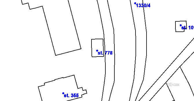 Parcela st. 778 v KÚ Tovačov, Katastrální mapa