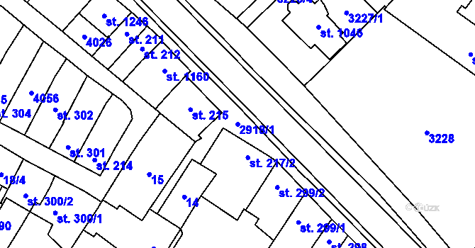 Parcela st. 2918/1 v KÚ Tovačov, Katastrální mapa