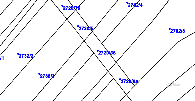 Parcela st. 2720/85 v KÚ Traplice, Katastrální mapa