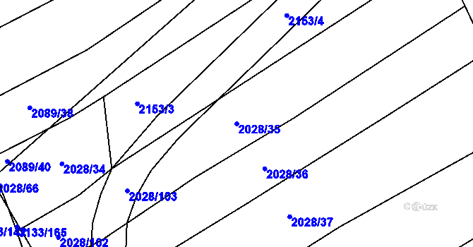 Parcela st. 2028/35 v KÚ Traplice, Katastrální mapa