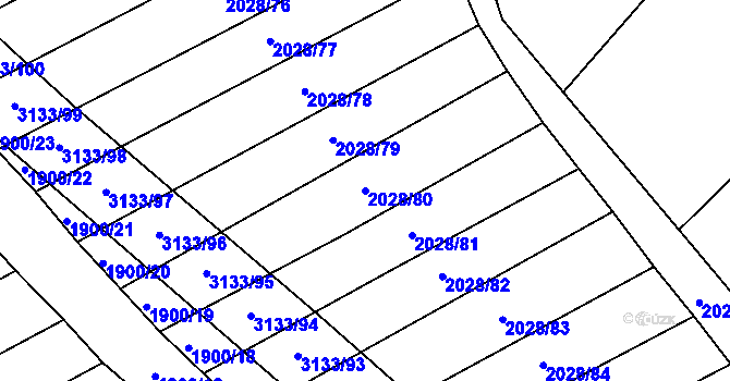 Parcela st. 2028/80 v KÚ Traplice, Katastrální mapa