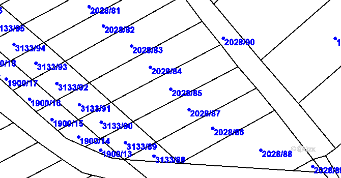 Parcela st. 2028/85 v KÚ Traplice, Katastrální mapa