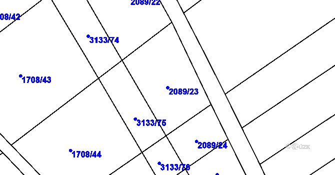 Parcela st. 2089/23 v KÚ Traplice, Katastrální mapa