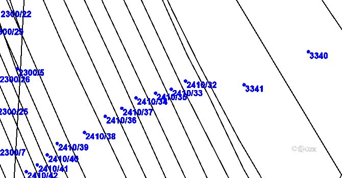 Parcela st. 2410/33 v KÚ Traplice, Katastrální mapa