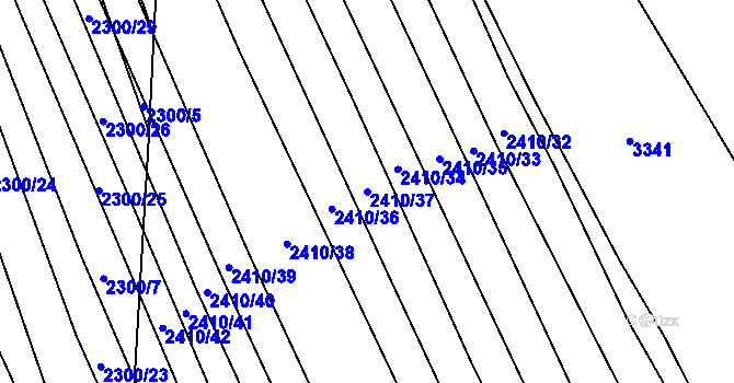 Parcela st. 2410/37 v KÚ Traplice, Katastrální mapa