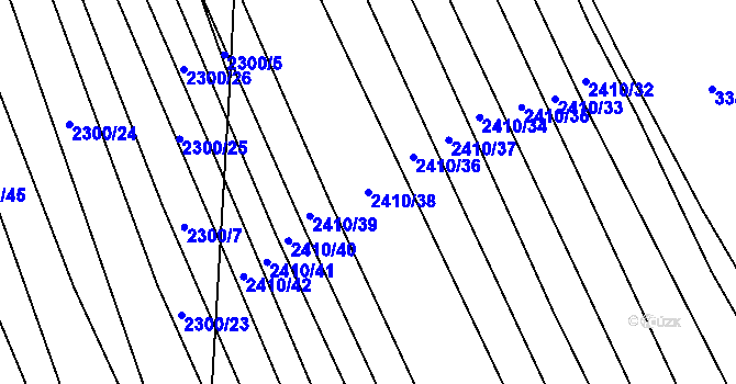 Parcela st. 2410/38 v KÚ Traplice, Katastrální mapa