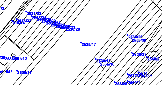 Parcela st. 2536/17 v KÚ Traplice, Katastrální mapa