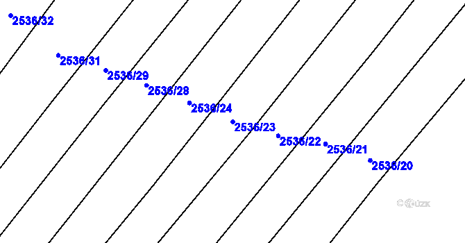 Parcela st. 2536/23 v KÚ Traplice, Katastrální mapa