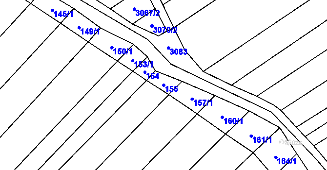 Parcela st. 156 v KÚ Traplice, Katastrální mapa
