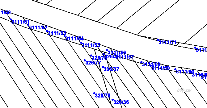 Parcela st. 326/38 v KÚ Traplice, Katastrální mapa