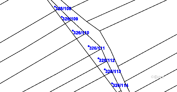 Parcela st. 326/111 v KÚ Traplice, Katastrální mapa