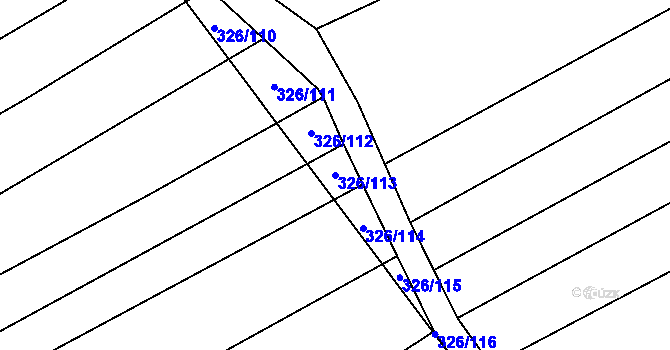 Parcela st. 326/113 v KÚ Traplice, Katastrální mapa