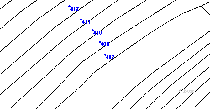 Parcela st. 407 v KÚ Traplice, Katastrální mapa