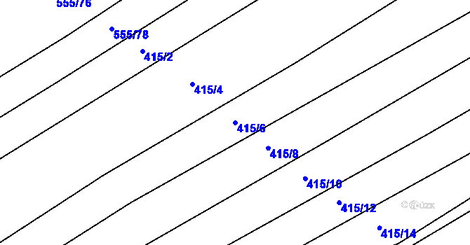Parcela st. 415/6 v KÚ Traplice, Katastrální mapa
