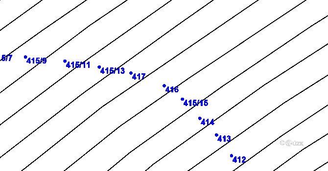 Parcela st. 416 v KÚ Traplice, Katastrální mapa
