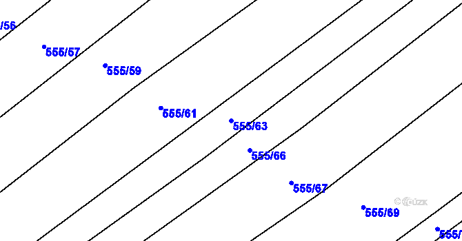 Parcela st. 555/63 v KÚ Traplice, Katastrální mapa