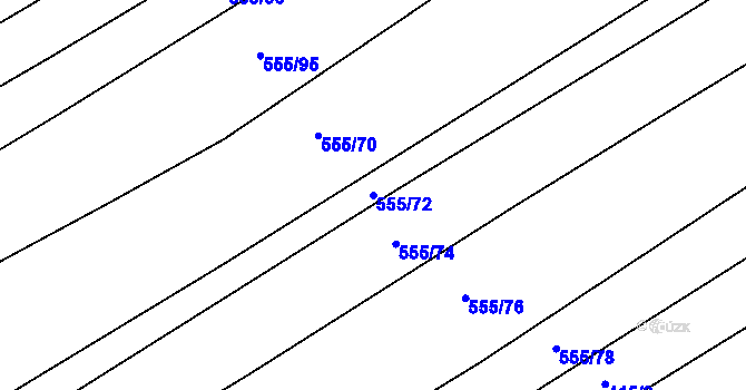 Parcela st. 555/72 v KÚ Traplice, Katastrální mapa