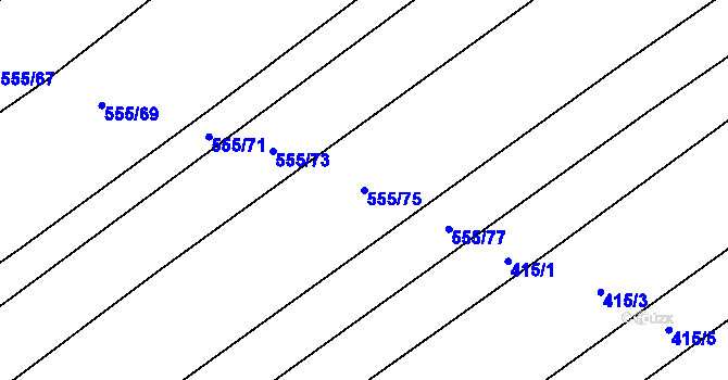 Parcela st. 555/75 v KÚ Traplice, Katastrální mapa