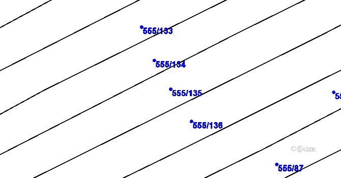 Parcela st. 555/135 v KÚ Traplice, Katastrální mapa