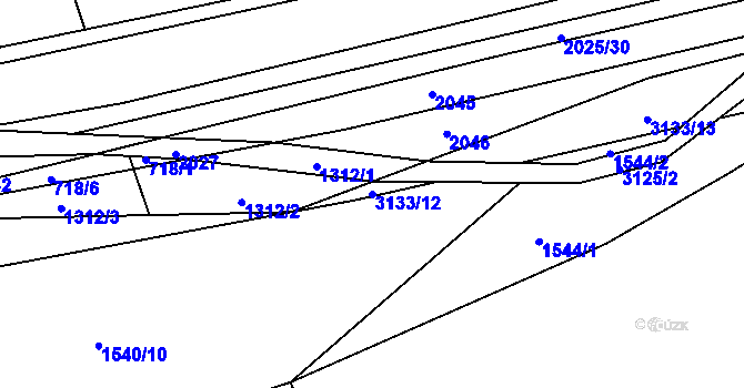 Parcela st. 3133/12 v KÚ Traplice, Katastrální mapa