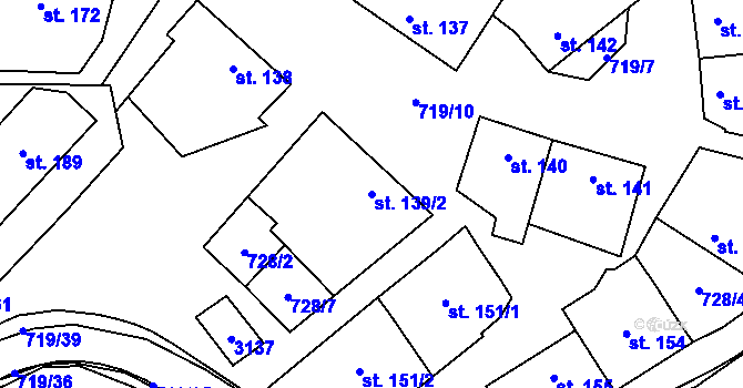 Parcela st. 139/2 v KÚ Traplice, Katastrální mapa