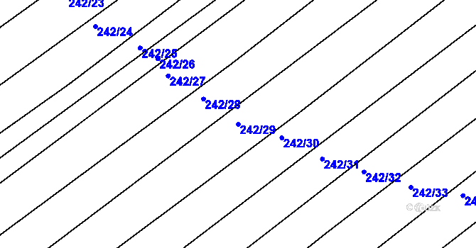 Parcela st. 242/29 v KÚ Traplice, Katastrální mapa