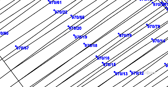 Parcela st. 970/18 v KÚ Traplice, Katastrální mapa