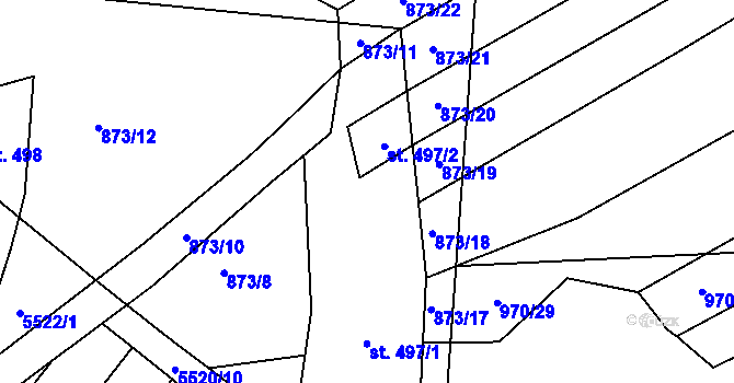 Parcela st. 873/5 v KÚ Traplice, Katastrální mapa