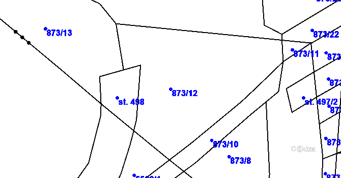 Parcela st. 873/12 v KÚ Traplice, Katastrální mapa