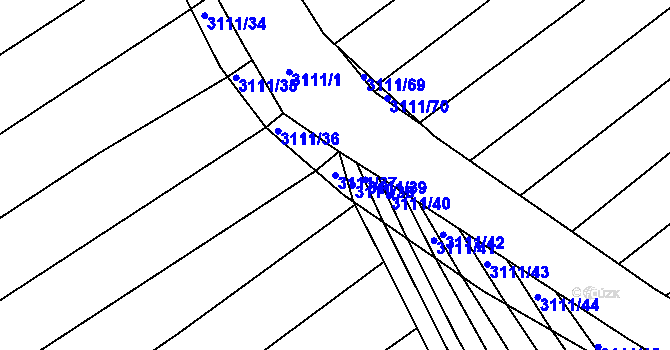 Parcela st. 3111/37 v KÚ Traplice, Katastrální mapa
